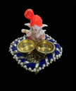 Raksha Bandhan Ganesha Thali Set With 2 Rakhi / Ruchi