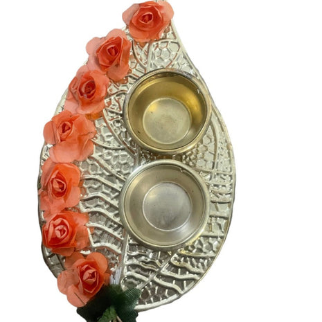 Silver Finished Rakhi Thali Set / Ruchi