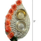 1 Set Of Floral Decorated Silver Finished Raksha Bandhan Thali With Rakhi / Ruchi