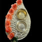 1 Set Of Floral Decorated Silver Finished Raksha Bandhan Thali With Rakhi / Ruchi