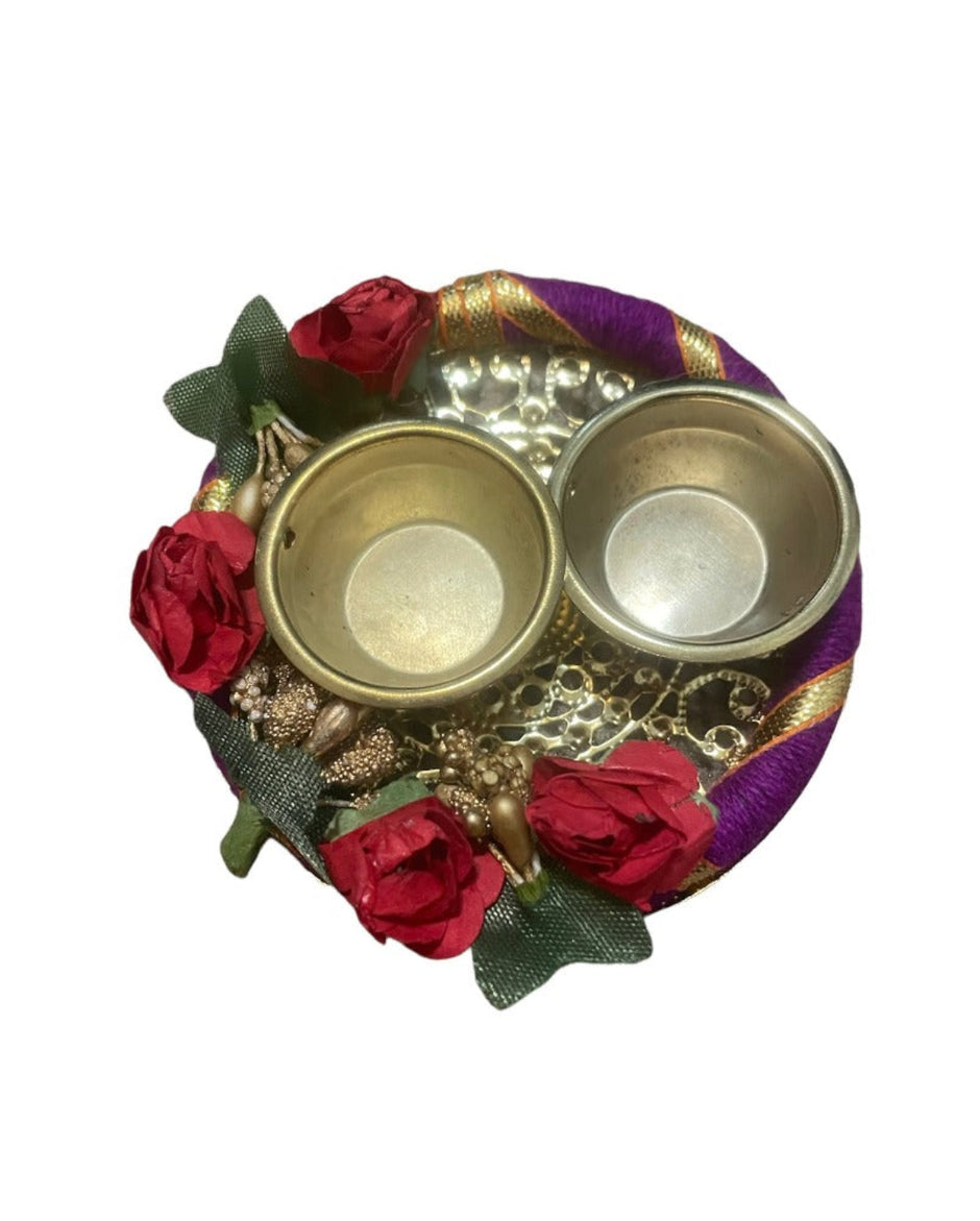 Rakhi Thali Decoration Set With Dual Bowls / Ruchi