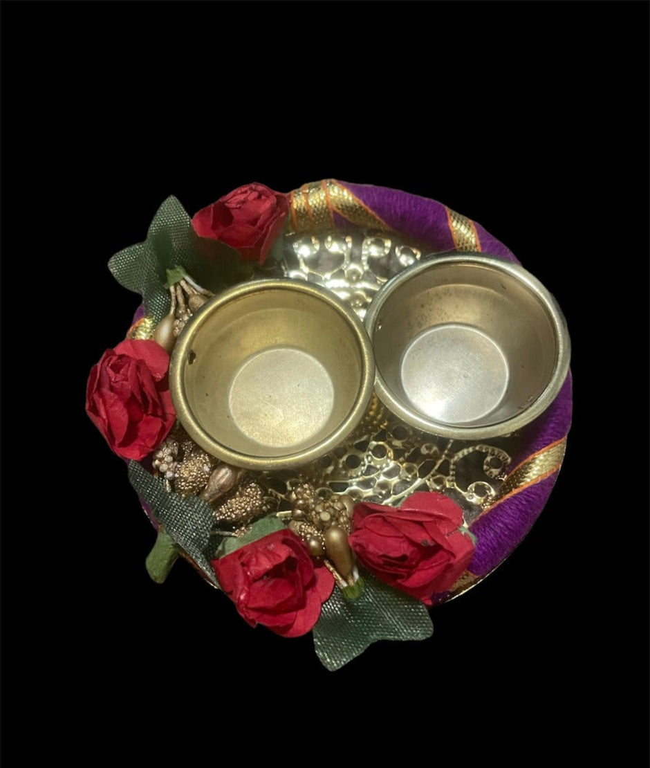 Rakhi Thali Decoration Set With Dual Bowls / Ruchi