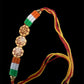 1 Set Of Floral Decorated Silver Finished Raksha Bandhan Thali With Rakhi / Ruchi