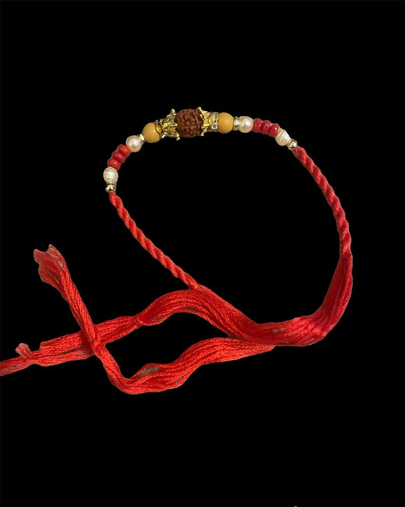 Endearing Raksha Bandhan Set Of Adorned Thali With Rakhi And Lumba / Ruchi