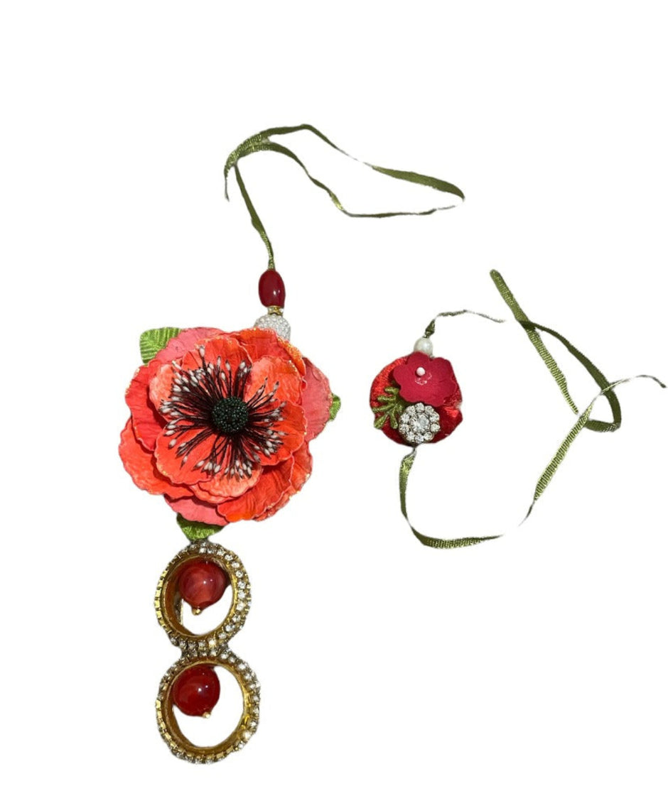 Rakhi Lumba And Thali Set With Chandan Rice / Ruchi 