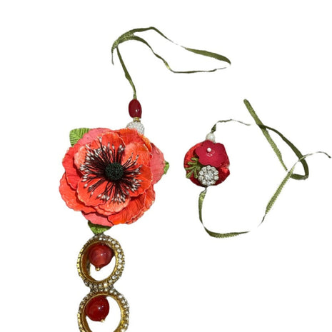 Rakhi Lumba And Thali Set With Chandan Rice / Ruchi 