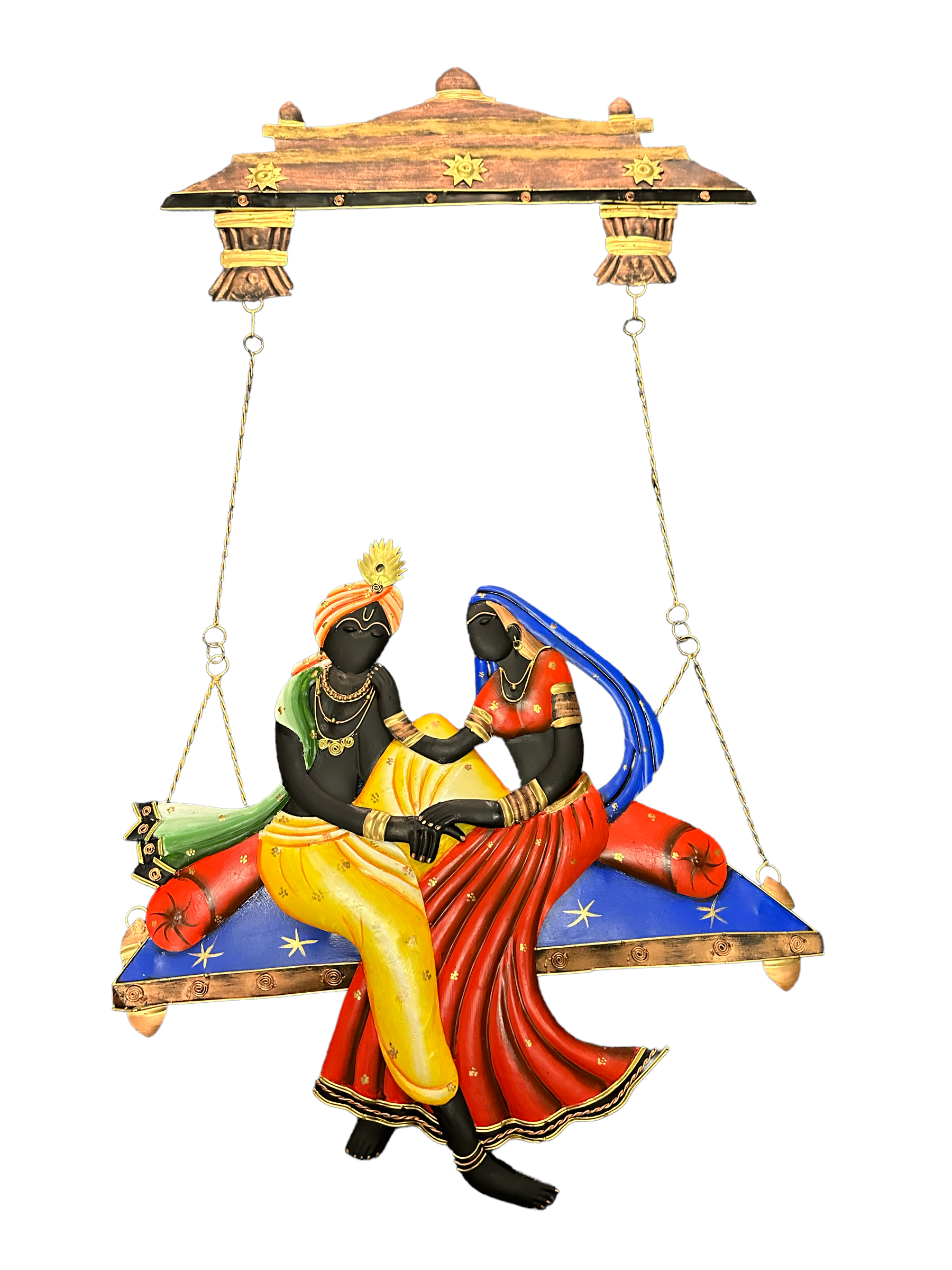 Metal Wall Decor Of Radha With Krishna / Ruchi