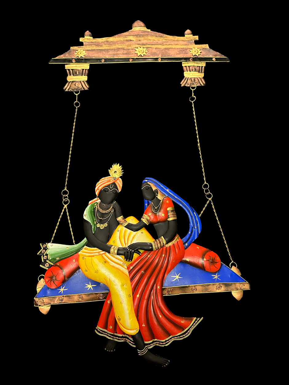 Metal Wall Decor Of Radha With Krishna / Ruchi