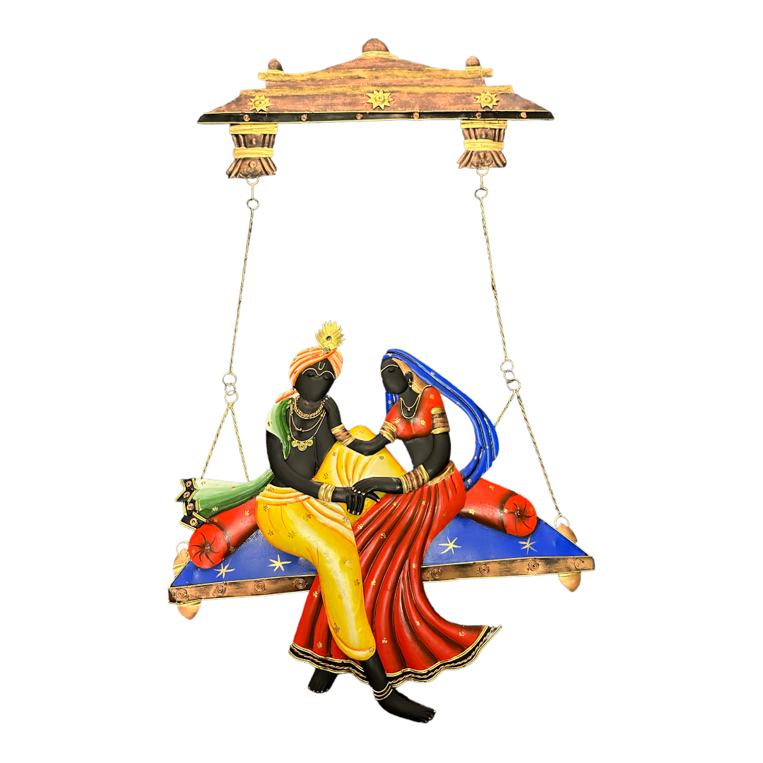 Metal Wall Decor Of Radha With Krishna / Ruchi