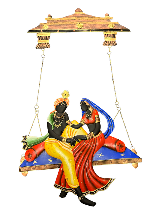 Metal Wall Decor Of Radha With Krishna / Ruchi