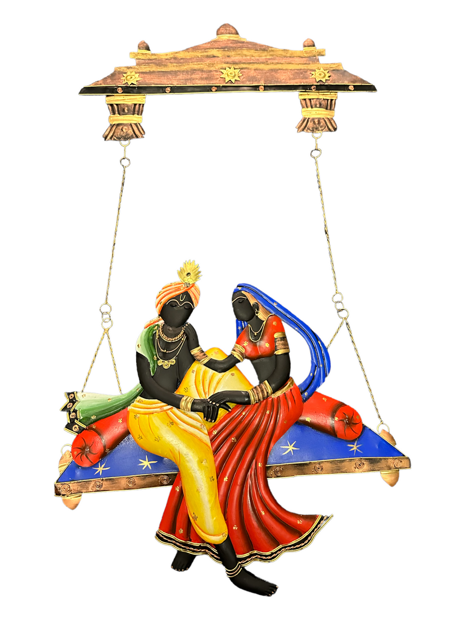 Metal Wall Decor Of Radha With Krishna / Ruchi