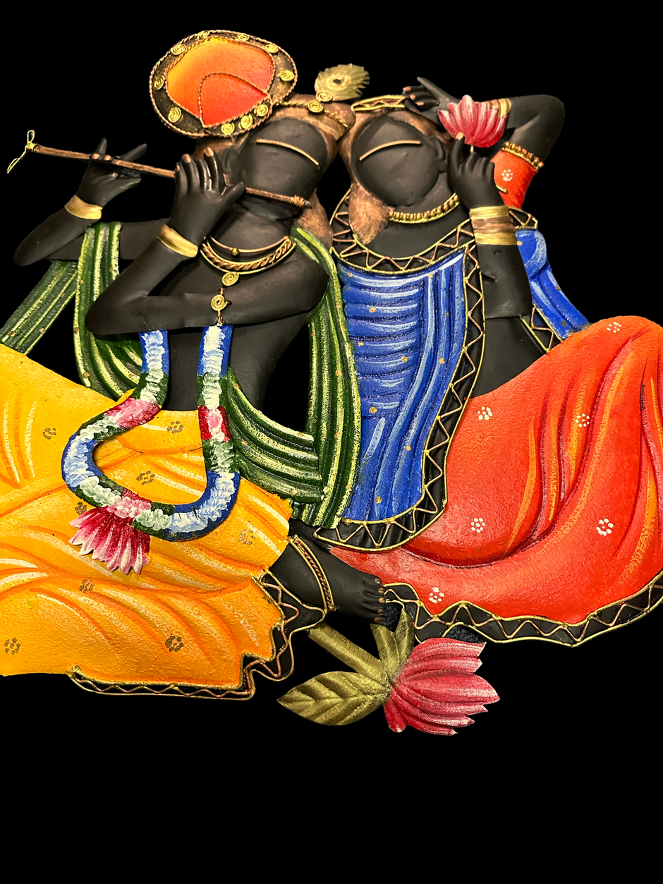 Metal Wall Decor Of Radha Krishna / Ruchi