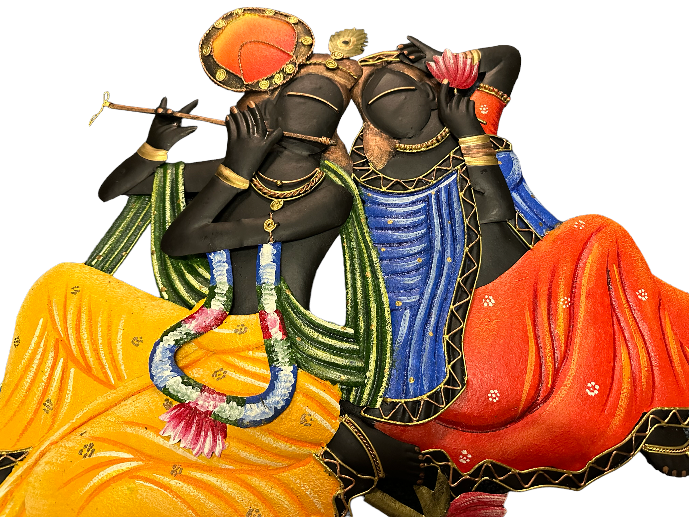 Metal Wall Decor Of Radha Krishna / Ruchi