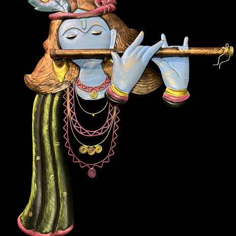 Metal Wall Hanging Decor Of Lord Krishna / Ruchi