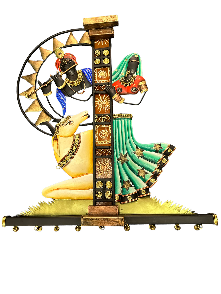 Metal Wall Hanging Decor Of Radha Krishna / Ruchi