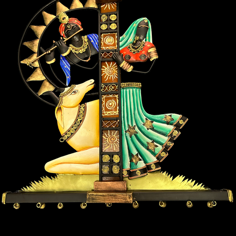 Metal Wall Hanging Decor Of Radha Krishna / Ruchi