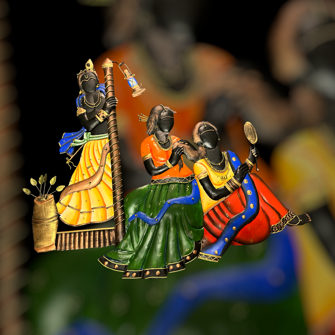 Metal Wall Decor Of Krishna And Radha / Ruchi