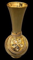 1 Pc Antique Gold Painted Ceramic Flower Vase / Ruchi