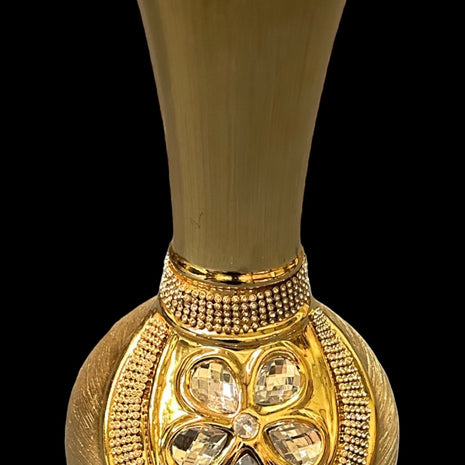 1 Pc Antique Gold Painted Ceramic Flower Vase / Ruchi