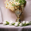 Antique Gold Trophy Flower Vase / Ruchi
