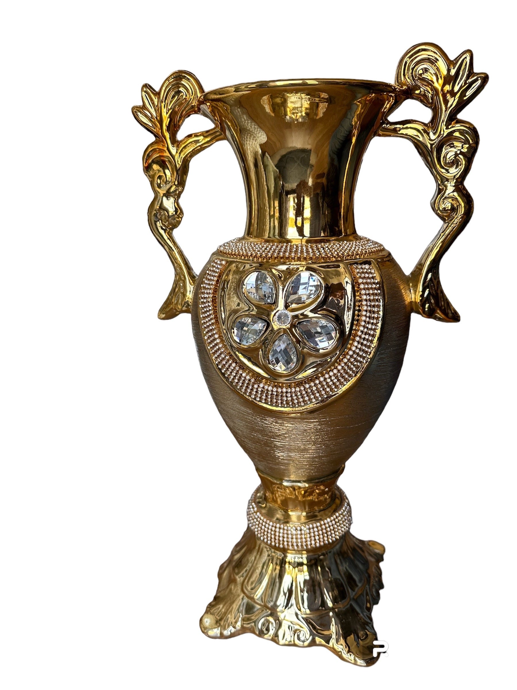 Antique Gold Trophy Flower Vase / Ruchi