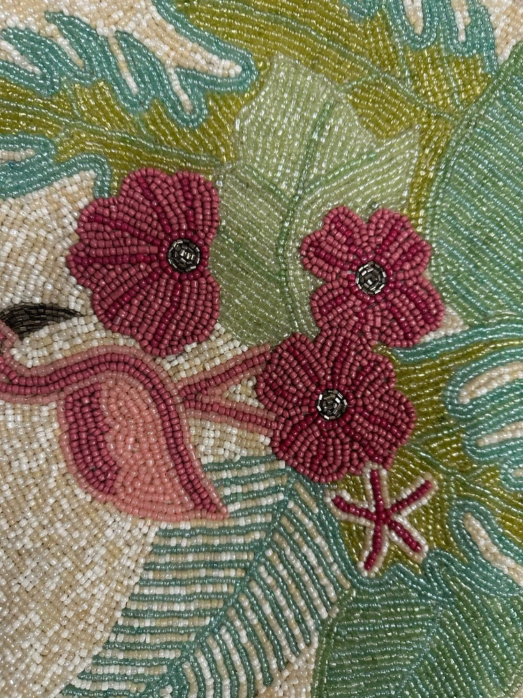 Flamingo Beaded Table Runner Set / Ruchi