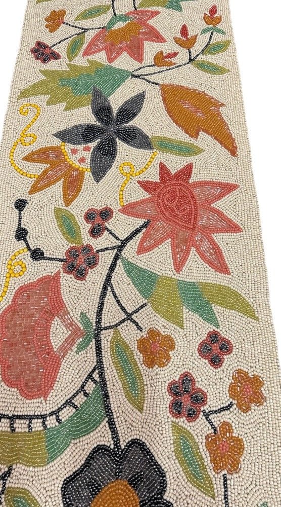 Multicolor Floral Beaded Table Runner / Ruchi