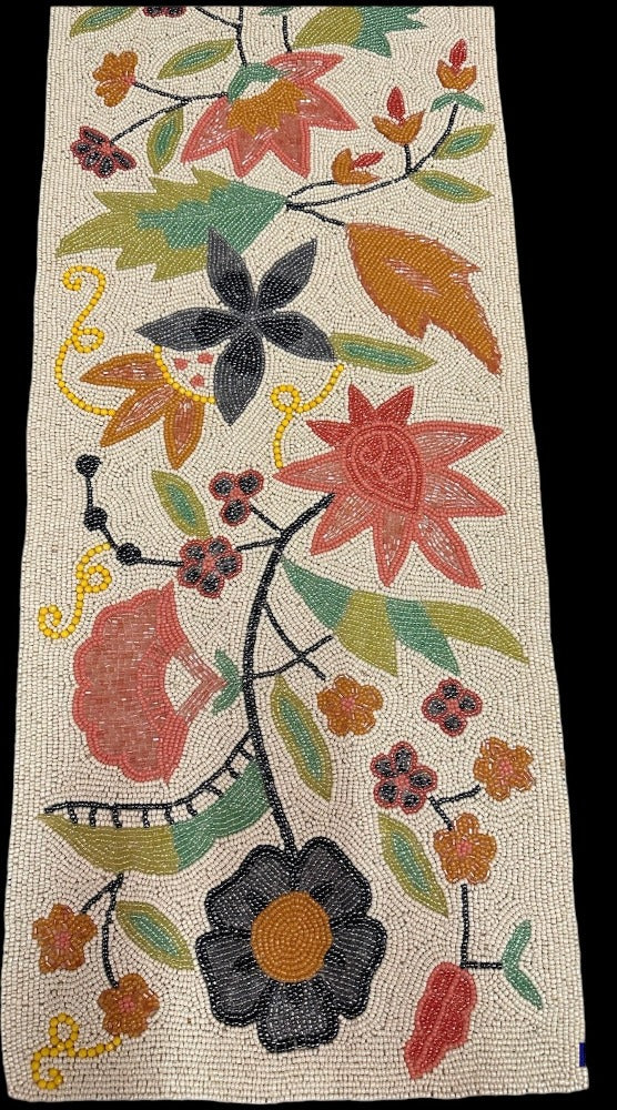 Multicolor Floral Beaded Table Runner / Ruchi