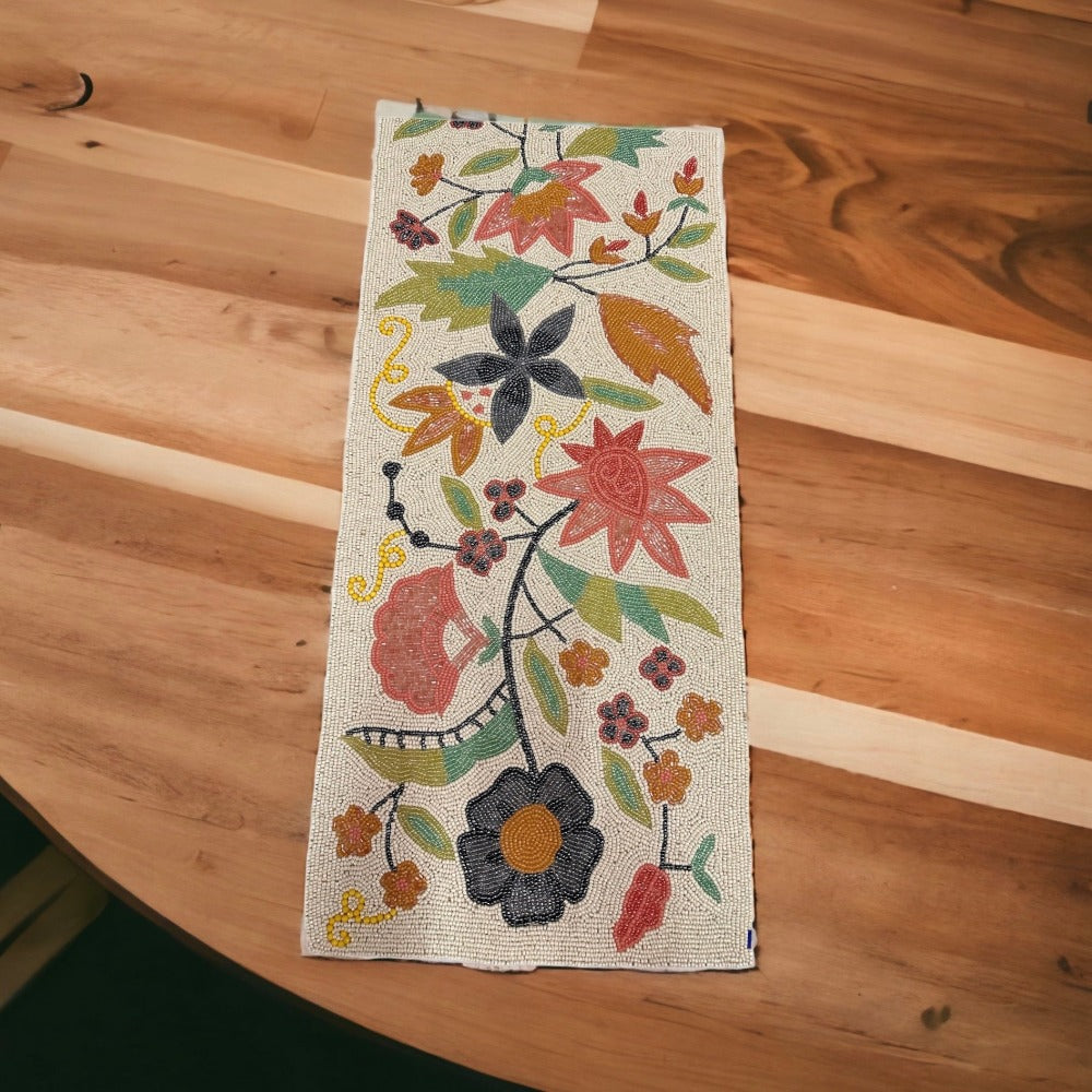 Multicolor Floral Beaded Table Runner / Ruchi