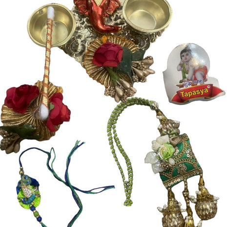 Ganesha Designed Lumba Rakhi Thali Set / Ruchi