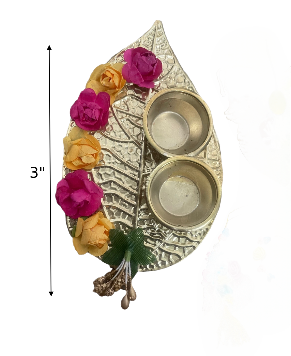 Rakhi Lumba Leaf Design Thali Set / Ruchi
