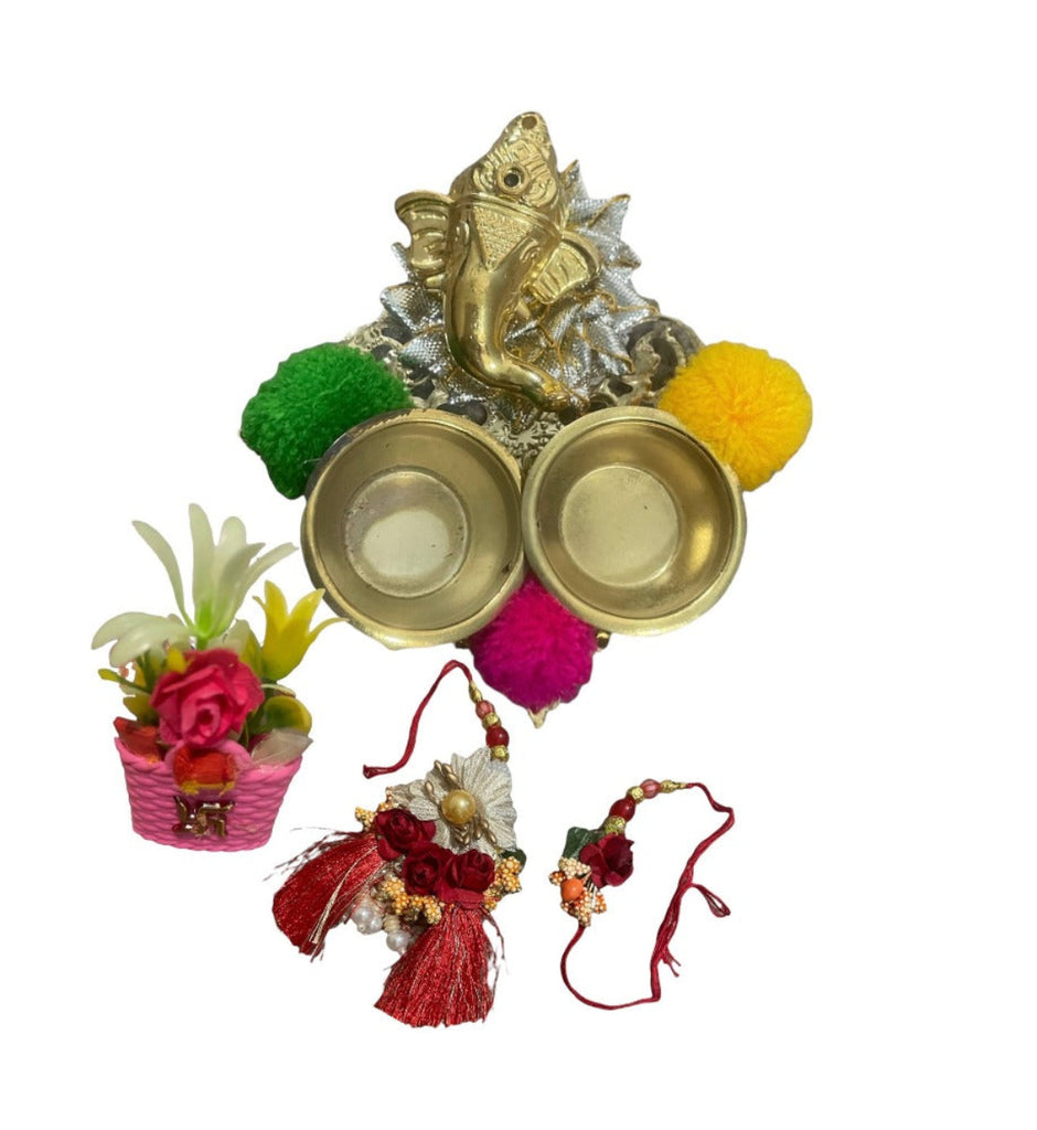 Lord Ganesha Rakhi Lumba And Thali Set / Ruchi