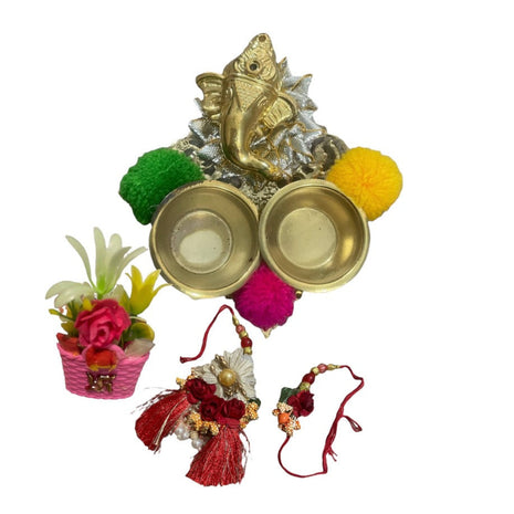 Lord Ganesha Rakhi Lumba And Thali Set / Ruchi