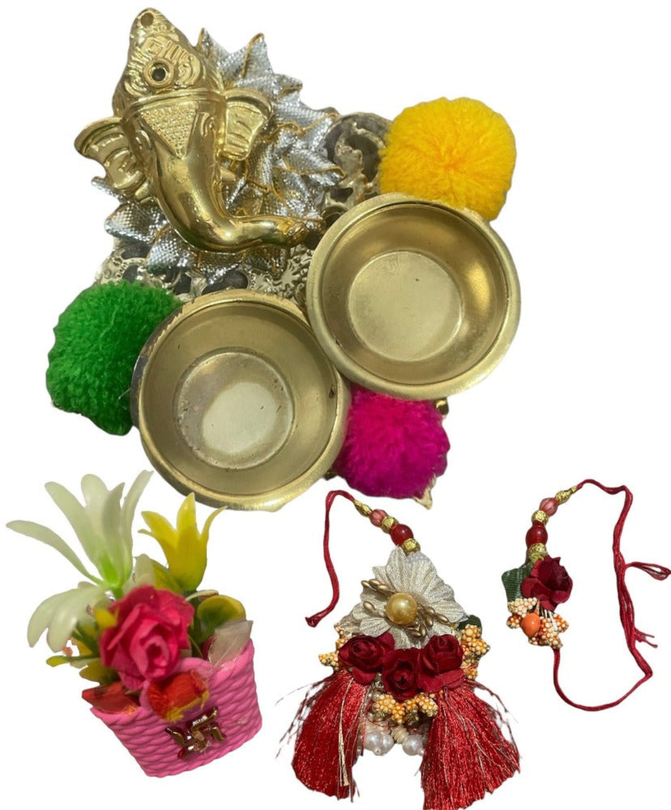 Lord Ganesha Rakhi Lumba And Thali Set / Ruchi