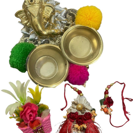 Lord Ganesha Rakhi Lumba And Thali Set / Ruchi