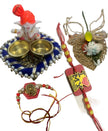 Raksha Bandhan Ganesha Thali Set With 2 Rakhi / Ruchi