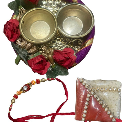 Rakhi Thali Decoration Set With Dual Bowls / Ruchi