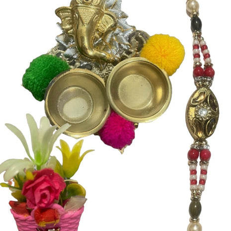 Rakhi Thali Set With Flower Vase / Ruchi