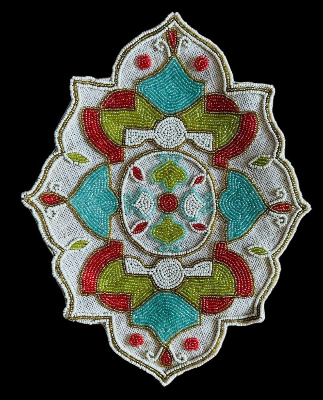 2 PCS Mandala Embroidered Beaded Placemat / Ruchi