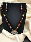 Brown Wooden Beaded Necklace Set / Ruchi