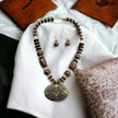 Brown Wooden Beaded Necklace Set / Ruchi
