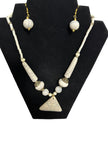 White Coral Beaded Necklace And Earrings Set / Ruchi