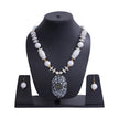 White Beaded Wooden Necklace Set / Ruchi