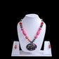 Endearing Semi Precious Stone Oval Pendant Vintage Necklace And Earrings Set / Ruchi