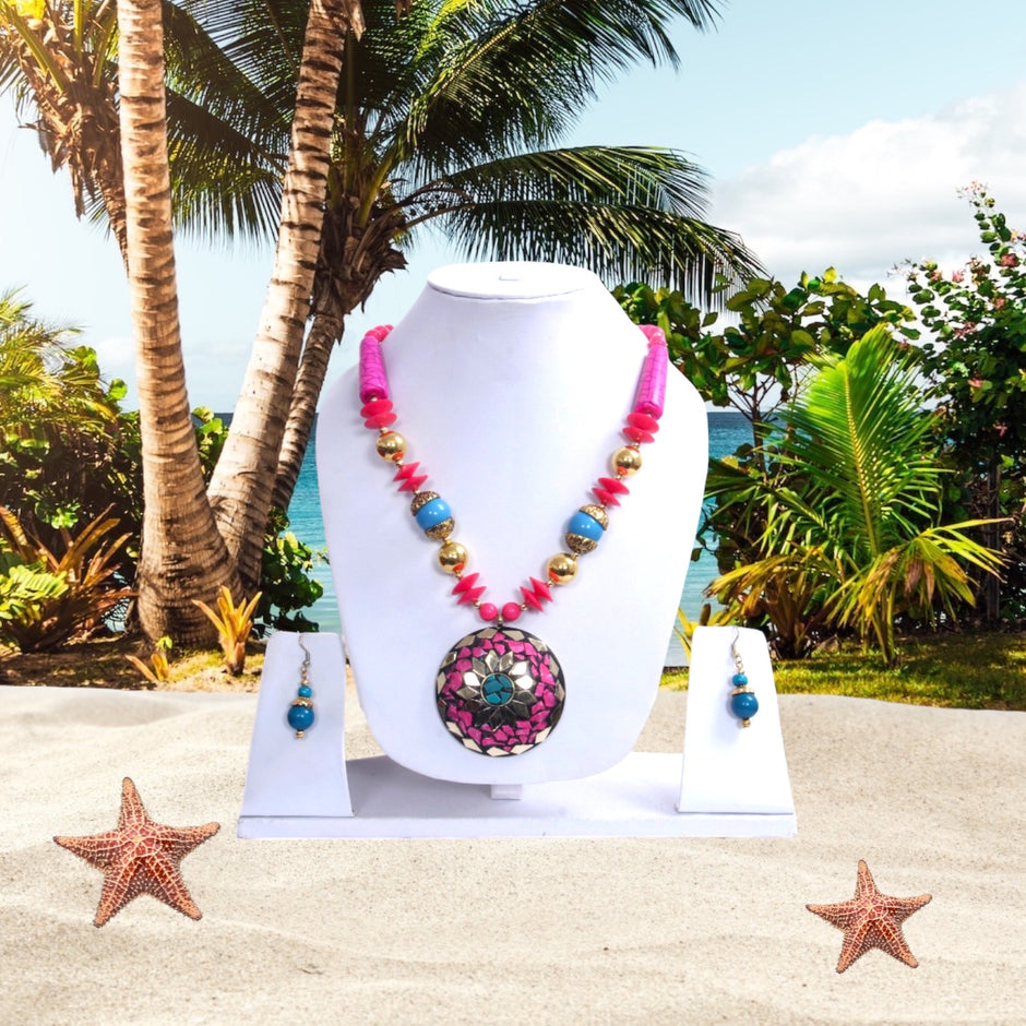 Colorful Stone Beaded Necklace Set / Ruchi