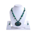 Beaded Blue Pendant Necklace Set / Ruchi