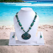 Beaded Blue Pendant Necklace Set / Ruchi