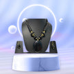 Wooden Pendant Beaded Necklace And Earrings Set / Ruchi