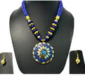 Blue-Gold Wooden Beaded Necklace Set / Ruchi