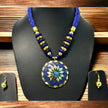 Blue-Gold Wooden Beaded Necklace Set / Ruchi